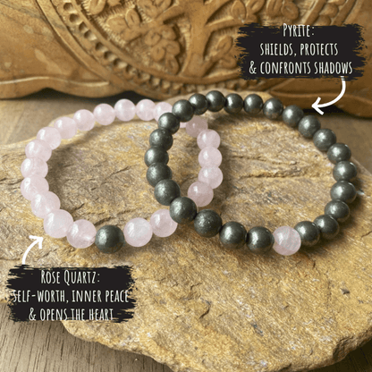 Rose quartz & Pyrite